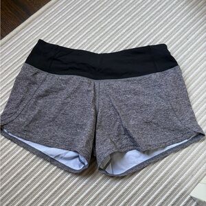 lululemon athletica Black and Gray Athletic Shorts